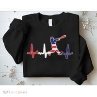 Home Run Baseball Flag Baseball Heartbeat Sweatshirt thumb 2