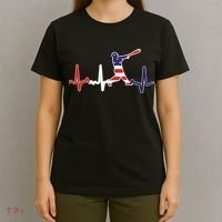 Home Run Baseball Flag Baseball Heartbeat T-Shirt thumb 4
