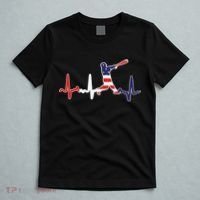 Home Run Baseball Flag Baseball Heartbeat T-Shirt thumb 5