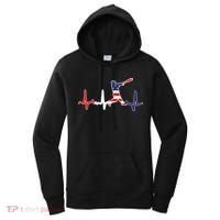 Home Run Baseball Flag Baseball Heartbeat Women's Hoodie thumb 0