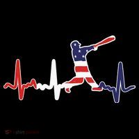 Home Run Baseball Flag Baseball Heartbeat Women's Hoodie thumb 2