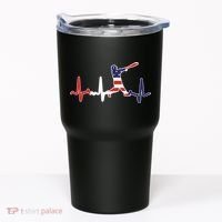 Home Run Baseball Flag Baseball Heartbeat Tumbler thumb 0