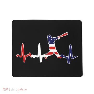 Home Run Baseball Flag Baseball Heartbeat Mousepad