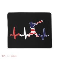 Home Run Baseball Flag Baseball Heartbeat Mousepad thumb 0