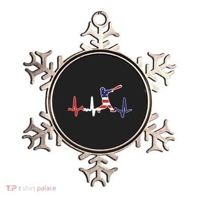Home Run Baseball Flag Baseball Heartbeat Ornament