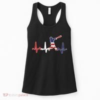 Home Run Baseball Flag Baseball Heartbeat Women's Tank Top thumb 0