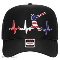 Home Run Baseball Flag Baseball Heartbeat Hat thumb 0