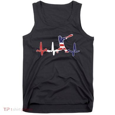 Home Run Baseball Flag Baseball Heartbeat Tank Top