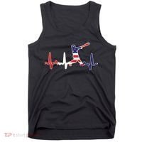 Home Run Baseball Flag Baseball Heartbeat Tank Top thumb 0