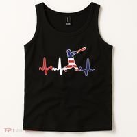 Home Run Baseball Flag Baseball Heartbeat Tank Top thumb 2