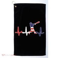Home Run Baseball Flag Baseball Heartbeat Golf Towel thumb 0
