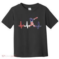 Home Run Baseball Flag Baseball Heartbeat Toddler T-Shirt thumb 0
