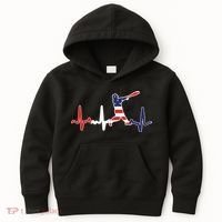 Home Run Baseball Flag Baseball Heartbeat Kids Hoodie thumb 0