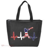 Home Run Baseball Flag Baseball Heartbeat Tote Bag thumb 0