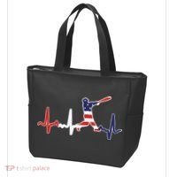 Home Run Baseball Flag Baseball Heartbeat Tote Bag thumb 3
