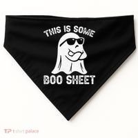 Halloween Retro Boo Ghost This Is Some Boo Sheet USA-Made Doggie Bandana thumb 0