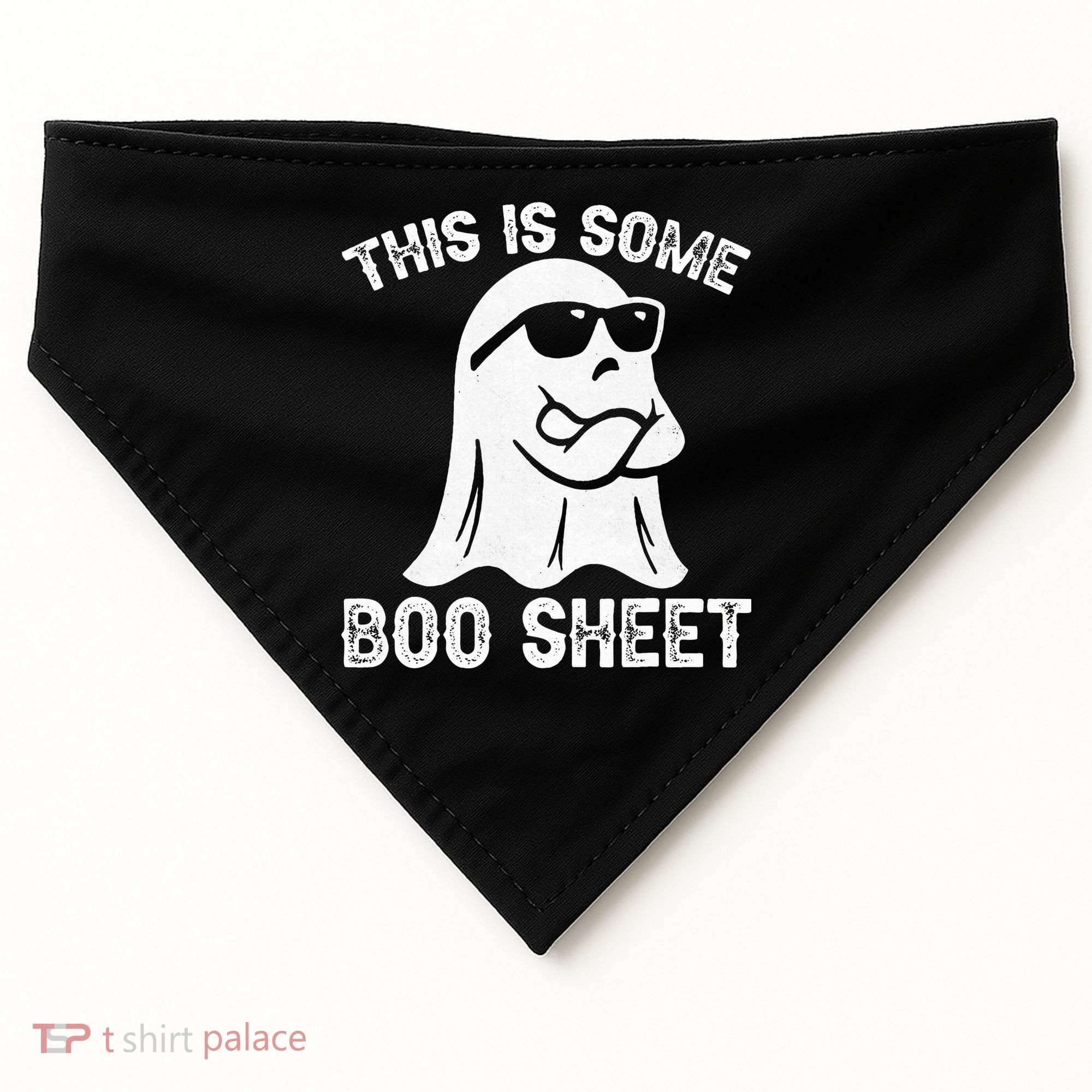 Halloween Retro Boo Ghost This Is Some Boo Sheet USA-Made Doggie Bandana