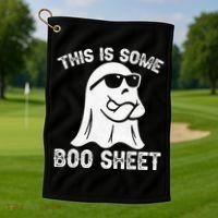 Halloween Retro Boo Ghost This Is Some Boo Sheet Golf Towel thumb 1