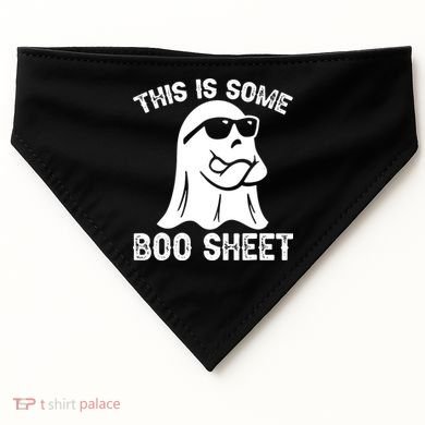 Halloween Retro Boo Ghost This Is Some Boo Sheet USA-Made Doggie Bandana