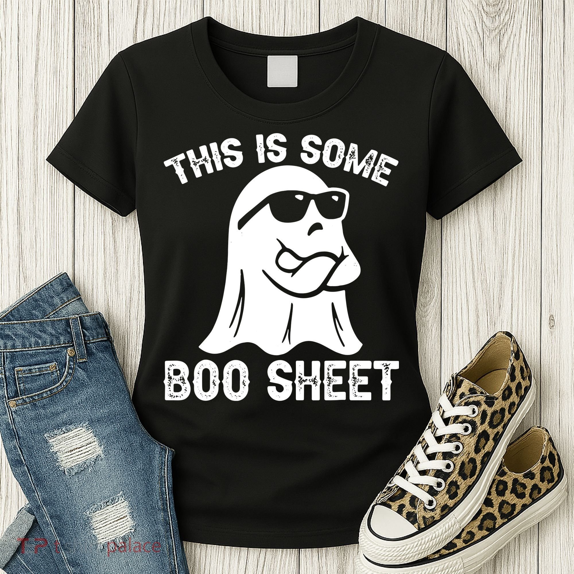 Halloween Retro Boo Ghost This Is Some Boo Sheet Women's T-Shirt