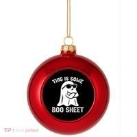 Halloween Retro Boo Ghost This Is Some Boo Sheet Plastic Christmas Ball Ornament thumb 0