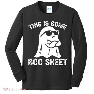 Halloween Retro Boo Ghost This Is Some Boo Sheet Kids Long Sleeve Shirt