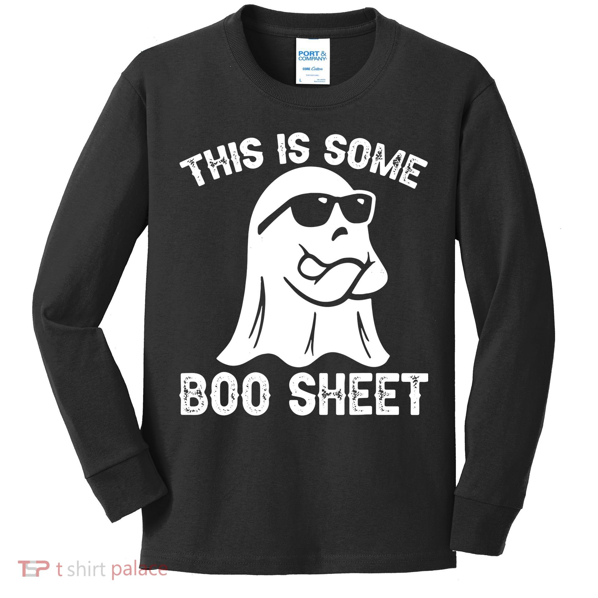 Halloween Retro Boo Ghost This Is Some Boo Sheet Kids Long Sleeve Shirt