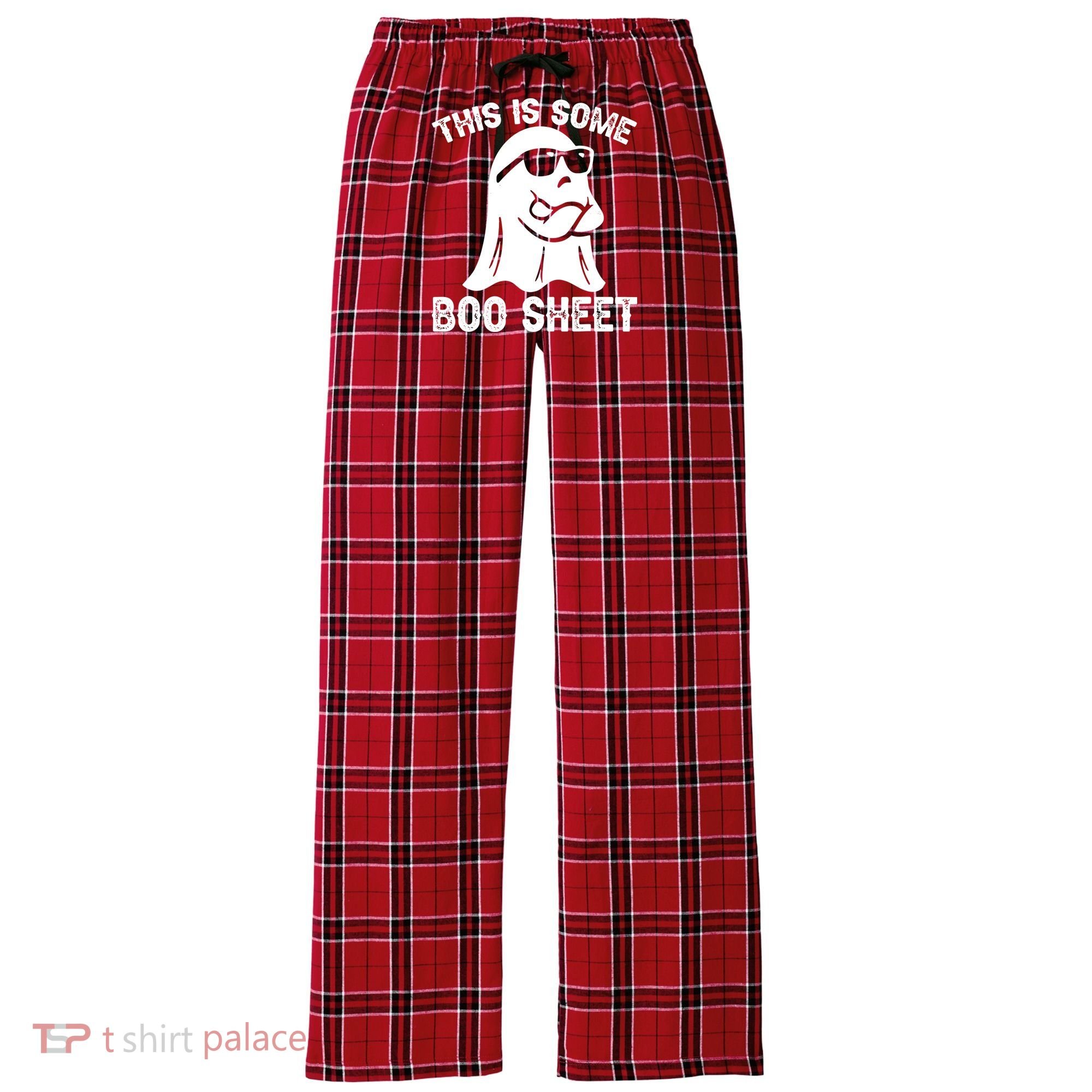 Halloween Retro Boo Ghost This Is Some Boo Sheet Women's Flannel Plaid Pajama Pants