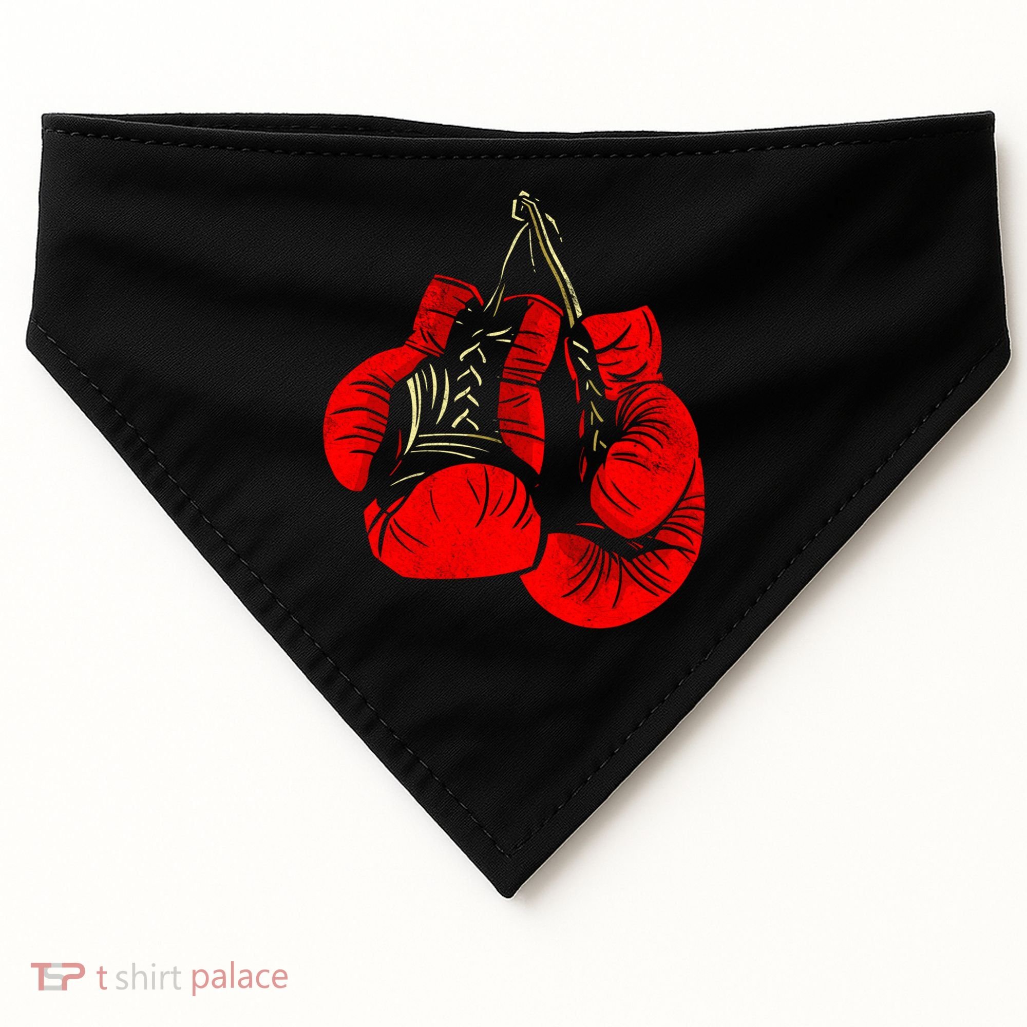 Hanging Red Boxing Gloves Graphic Cute Gift USA-Made Doggie Bandana