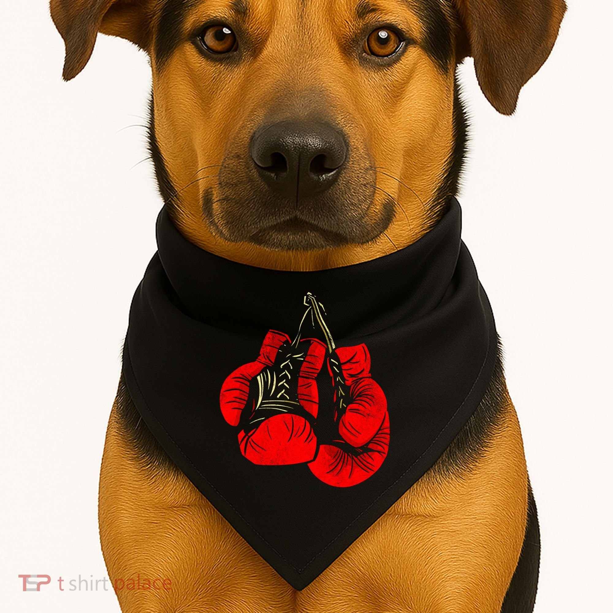 Hanging Red Boxing Gloves Graphic Cute Gift USA-Made Doggie Bandana