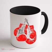 Hanging Red Boxing Gloves Graphic Cute Gift Coffee Mug thumb 1
