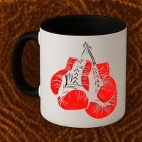 Hanging Red Boxing Gloves Graphic Cute Gift Coffee Mug thumb 2
