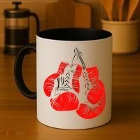 Hanging Red Boxing Gloves Graphic Cute Gift Coffee Mug thumb 4