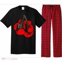 Hanging Red Boxing Gloves Graphic Cute Gift Pajama Set thumb 0