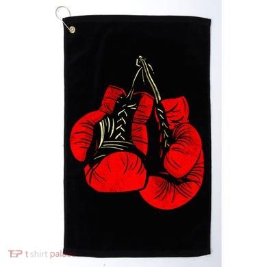 Hanging Red Boxing Gloves Graphic Cute Gift Golf Towel