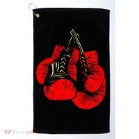 Hanging Red Boxing Gloves Graphic Cute Gift Golf Towel thumb 0