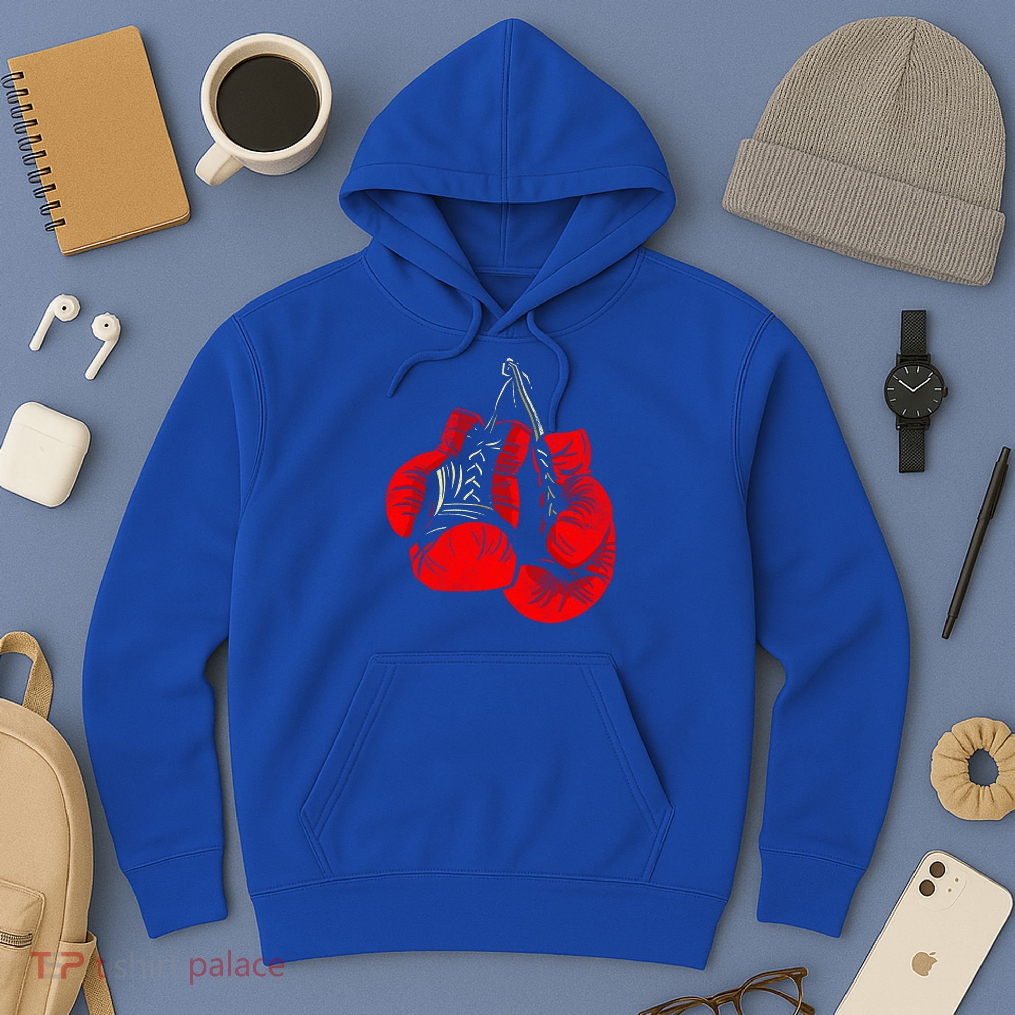 Hanging Red Boxing Gloves Graphic Cute Gift Hoodie