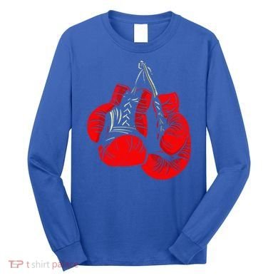 Hanging Red Boxing Gloves Graphic Cute Gift Long Sleeve Shirt