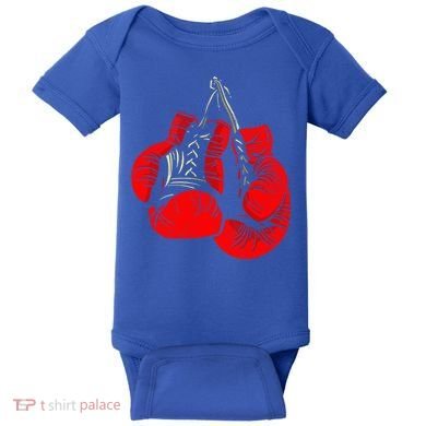 Hanging Red Boxing Gloves Graphic Cute Gift Baby Bodysuit