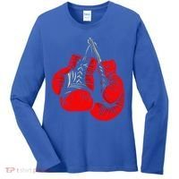 Hanging Red Boxing Gloves Graphic Cute Gift Women's Long Sleeve Shirt thumb 0