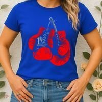 Hanging Red Boxing Gloves Graphic Cute Gift Women's T-Shirt thumb 2