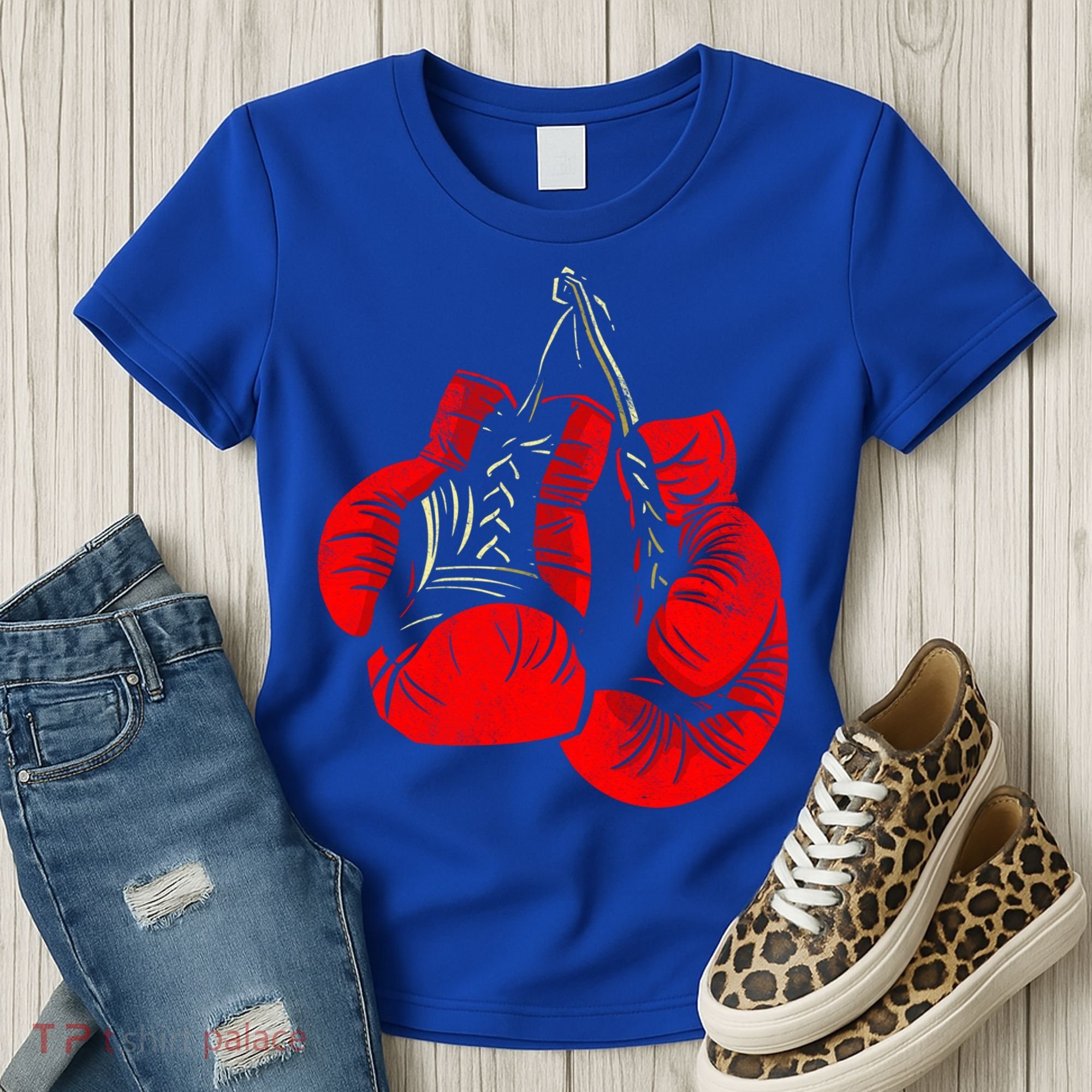Hanging Red Boxing Gloves Graphic Cute Gift Women's T-Shirt