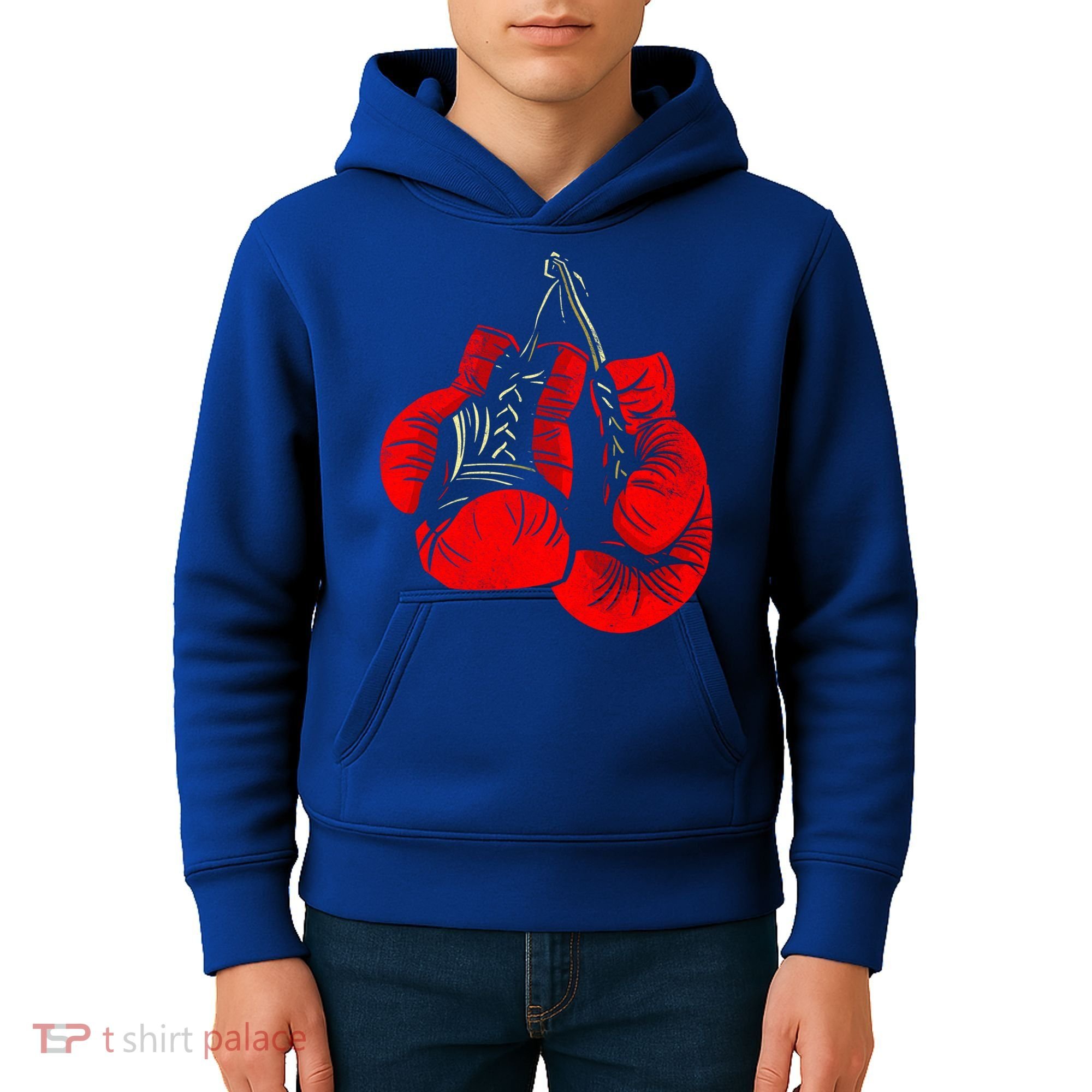 Hanging Red Boxing Gloves Graphic Cute Gift Kids Hoodie