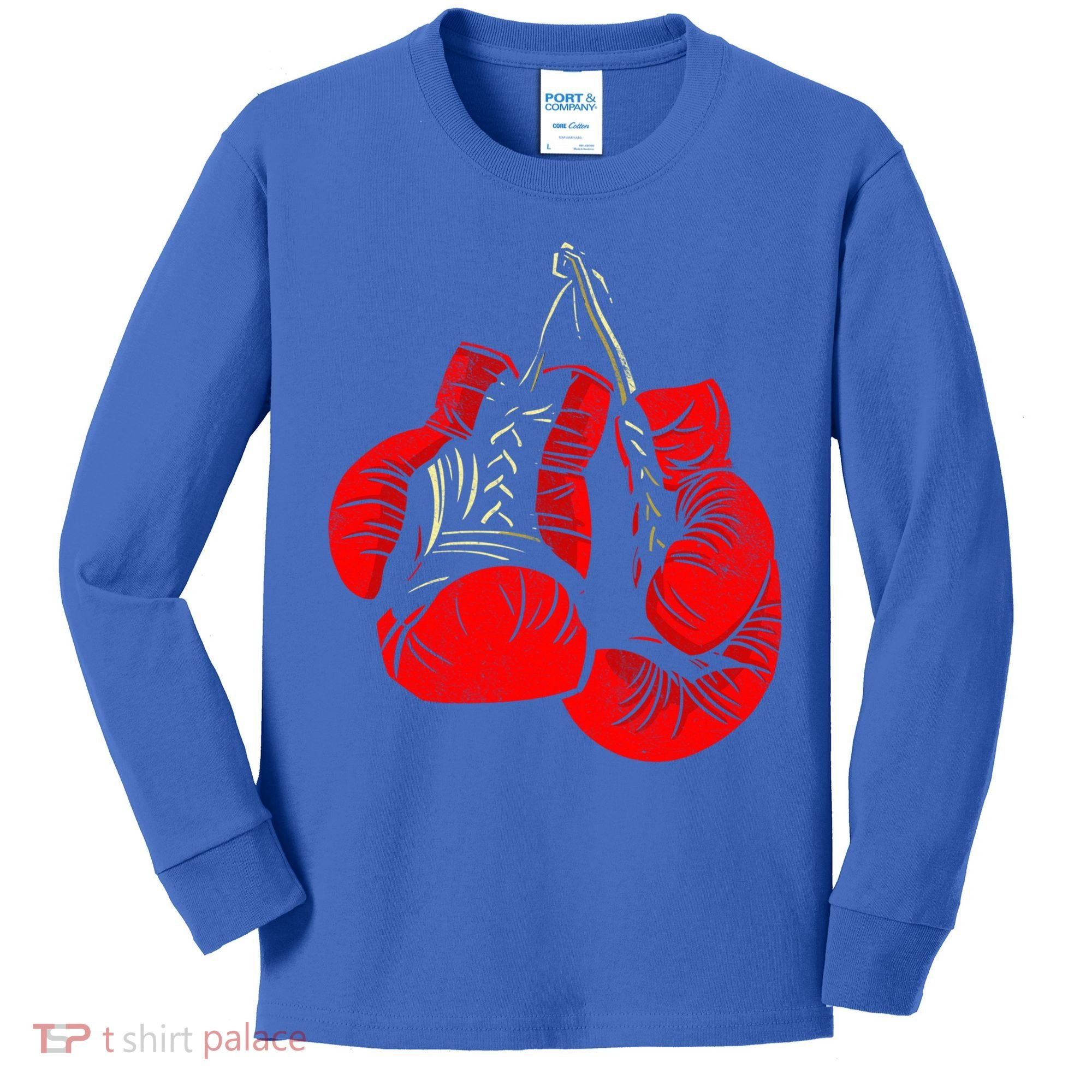 Hanging Red Boxing Gloves Graphic Cute Gift Kids Long Sleeve Shirt