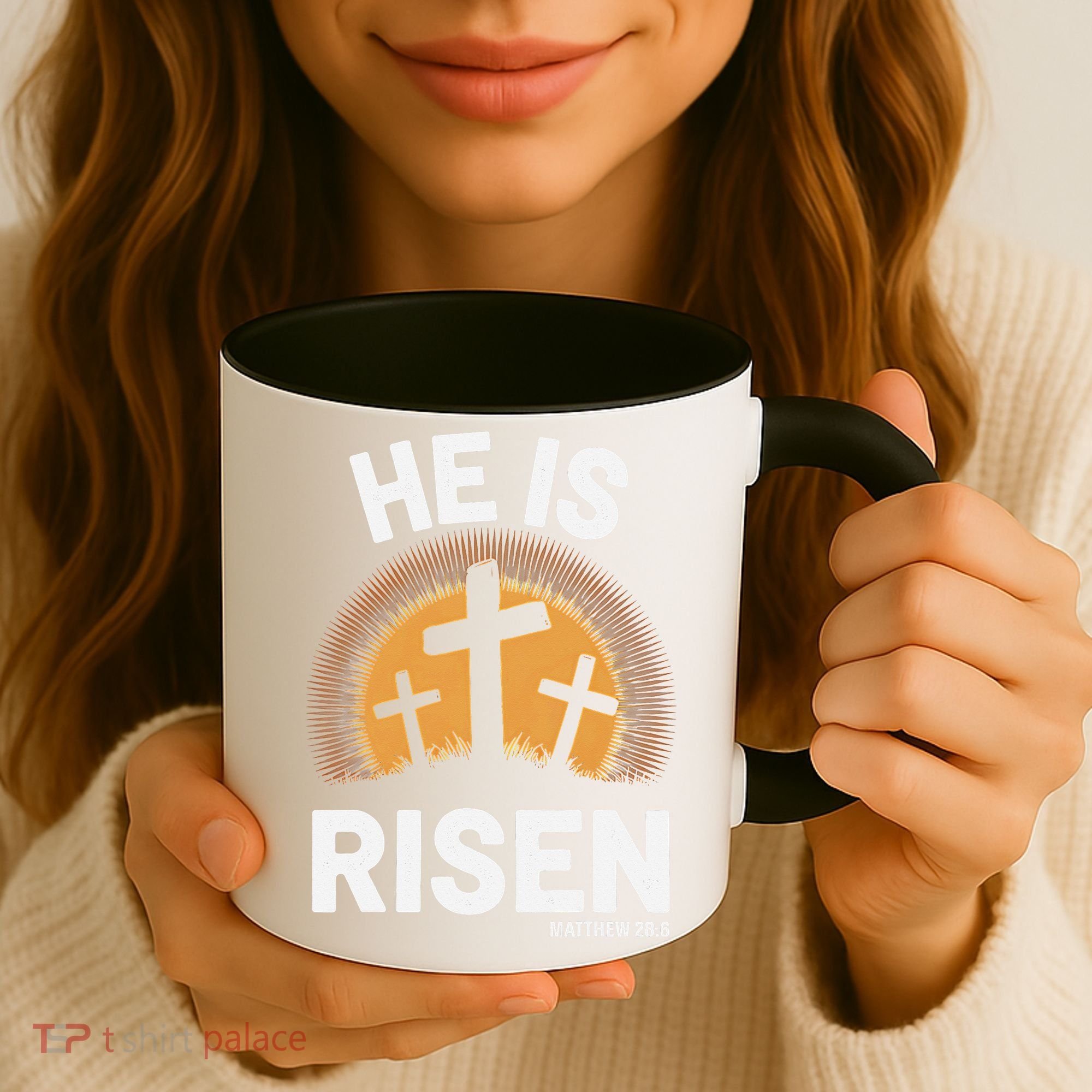 He Risen Christian Easter Sunday Matthew 28 Coffee Mug