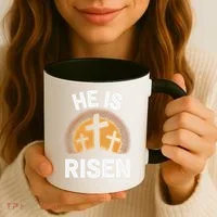 He Risen Christian Easter Sunday Matthew 28 Coffee Mug thumb 3