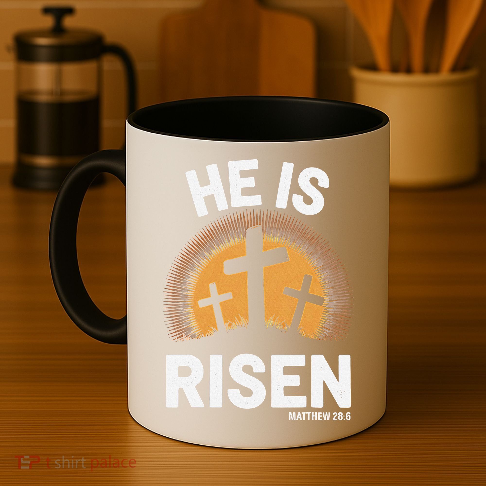 He Risen Christian Easter Sunday Matthew 28 Coffee Mug