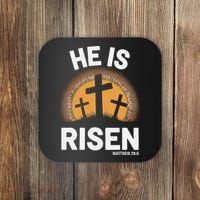 He Risen Christian Easter Sunday Matthew 28 Coaster thumb 0
