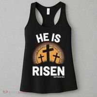He Risen Christian Easter Sunday Matthew 28 Women's Tank Top thumb 3
