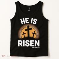 He Risen Christian Easter Sunday Matthew 28 Tank Top thumb 2